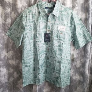 Short-Sleeve Plant Pattern Shirt 